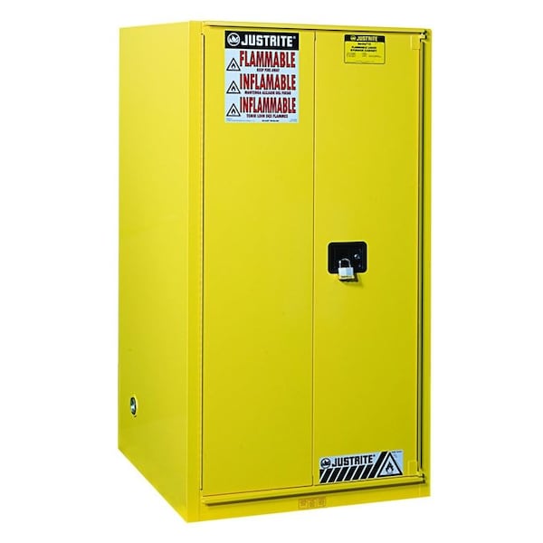 Justrite 96 gal, 5 Shelves, 18-Gauge Steel, 34 in W x 65 in H x 34 in D, Yellow 896010 - main